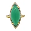 Fedi nuziali 2021 Luxury Marquise Green Big Stone Oro Argento Colore Moda Gioielli vintage per le donne Anello da cocktail con gemma a dito pieno