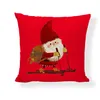 Julkuddehus Linne Röd Serie Santa Claus Pillow Cover Sofa Dekorativ kuddehölje 60pcs T2i52463