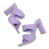 HOKSZVY chaussures pour femmes 2020 mode tête carrée talons hauts tissé à la main ceinture bout ouvert sandales pour femmes grande taille 42 fgh45u456ji56
