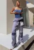 summer women clothes high waist spliced patchwork light blue denim pants female jeans fashion street wear WP90405L 210421