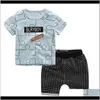 Sets Baby Maternity Drop Delivery 2021 Summer Baby Boy Clothes Kids Short Sleeve Tshirtshorts 8Pcslot Letter Pattern Boys Children Clothing S