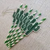 Biodegradable paper straws environmentally friendly color disposable DIY cactus juice straw birthday party wedding decoration supplies