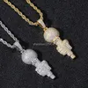 18k gouden rap zanger microfoon ketting koperen kubieke zirkonia hiphop kettingen 60 cm gouden ketens jongens sieraden set voor vrouwelijke mannen mode wil en sandy