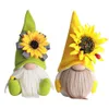 Party Supplies Thanksgiving Harvest Bee Day Festival Decoration Plush Gnome Doll med Solros Ladybug Hem Ornament PHJK2108