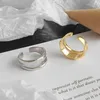 Simple Band Rings Korean Bridal Love Eternity Adjustable Wave 925 Sterling Silver Rings For Women Thumb Valentines Jewelry6698746