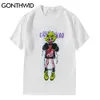 Tees Shirts Streetwear Hip Hop Graffiti Ink Chain Cartoon Girl Punk Rock Gothic Tshirts Harajuku Fashion Casual Tops 210602