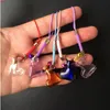 Mini bouteilles d'amour artisanat avec corde en nylon porte-clés Bracelets bocaux verre couleur mélangée 70 pièces livraison gratuite haute quantité