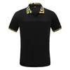 Polo da uomo Marca Plus Taglia M-3XL Polo in cotone da uomo Abbigliamento di marca slim fit Polo nera solida