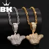 Pendentif Colliers LE BLING KING Personnalisé Très Bon Collier Hip Hop Complet Glacé Cubic Zirconia Gold Sliver CZ Stone