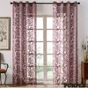 Rideau transparent géométrique fenêtre tulle jacquard pour salon chambre panneaux cuisine sur mesure 210712