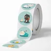 500 pcs/roll Round cartoon animals cute cat Labels sticker store gift label stickers handmade sealing pastes