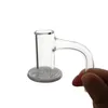 White Blender Spin Quartz Banger Accessori per fumatori per unghie Senza saldatura Completamente saldato 10mm 14mm Chiodi per giunti maschili Bordo smussato 45 Bangers a 90 gradi