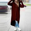 Spring Long Style Women's Zipper Coat Hoodie Sweatshirt Zip Up Jacket Tops Corduroy Sleeve Personality Street S 210803