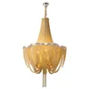 Itália estilo ouro prata candelabro cadeia de alumínio lâmpada de suspensão de casamento lâmpada de suspensão Luxo sala de estar decoração AC 100-240V