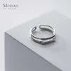 Mode Simple 925 Sterling Zilver Geometrische Dubbellaags Lijnring voor vrouwen Revizable Opening Ringen Fijne Sieraden Bijoux 210707