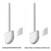 TPR Silicone Toilet Brush Flat Head Flexible Wall Mounted Storage Tool Toilet Bowl Cleaner Brushes