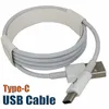 100 unids Tipo-C Cable USB para Huawei Xiaomi CARGA RÁPIDA USB CABLES C Tipo Cable de carga para cables de teléfono celular Samsung con caja de venta al por menor