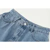 Vintage Streetwear Hohe Taille Breite Bein Denim Shorts Für Frauen Sommer Jean Koreanische Stil Lose Kurze 210430