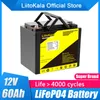 LiitoKala 12V 60Ah 50Ah LiFePO4 batterie 12.8V batterie au Lithium 3000 Cycles pour camping-cars voiturette de golf hors route hors réseau vent solaire