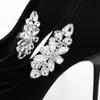 2 peças charme broca de vidro sapato decoração mulheres tornozeleira elegante clipe de baile de baile de nupcial acessórios de jóias