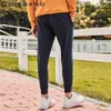 Men Pants Terry Joggers Cotton-Poly Spodnie Meskie Casual Trousers Solid Calca Masculina Stylish Jogger 211119