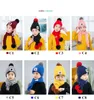 Set di sciarpe con berretto caldo in peluche per bambini Set di bavaglini per bambini in lana lavorata a maglia autunno inverno Ragazzi e ragazze Cappello con motivo a stella Sciarpe Due pezzi Set da 2 pezzi