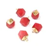 Semi Precious Gemstone 5pcs Round Faceted Pendant Halsband för smycken Göra DIY Handgjorda Craft Supplies