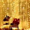 LED Koperdraad Gordijn Licht Kerstdag Nieuwjaar Decoratie USB Acht Functie Afstandsbediening Lantaarn String Geschenken XG0128