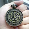 Naszyjniki wisiorek Viking Kolovrat Slawsic Metal Necklace Wheel Rune Pogan Talizman Biżuteria