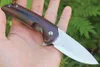 Toppkvalitet Damaskus Flipper Folding Kniv VG10 Damascuss Steel Drop Point Blade Rosewood + Rostfritt stål Hantera kullager EDC Pocket Knives