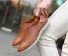 Sandales classiques d'été en cuir véritable pour hommes, mocassins de plage, chaussures de luxe pour garçons, pantoufles d'extérieur, baskets grande taille