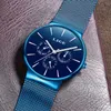 Relojes LIGE Blue Watch For Mens Watches Top Brand Luxury Clock Man Casual Ultra-Thin Mesh Belt Waterproof Quartz Wristwatch 210527