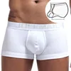 Sous-vêtements Jockmail Sexy Hommes Boxer Pénis Poche U Convexe Bulge Coton Sous-Vêtements Respirants Balles Anneau Séparé Gay