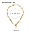 Thick Chain Clasp Gold Color Claps Heart Pendant Necklaces for Women Minimalist Choker Necklace Jewelry