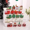 2021 HW426 Cheerleading Christmas Decorations Wood Vier Kleine Trein DIY Assemblee Desktop Venster Ornamenten Kinderdag Gift