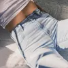 Sexy back zipper luz azul jeans jeans outono inverno mulheres cintura alta cintura magrinha calça feminina streetwear calças 210708