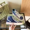 Designers Tennis 1977 Sneaker Luxurys Canvas Shoe Washed Jacquard Denim Shoes 여성 남성 트레이너 에이스 고무 밑창 수 놓은 빈티지 스니커즈 MKWJ12265