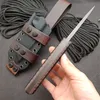 1Pcs High End Strong M27 Tactical Straight Knife Z-wear Drop Point 6.5mm Blade Full Tang G10 Handle Outdoor Survival Fixed Blade Knives With Leather Kydex
