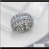Rings Drop Delivery 2021 Victoria Luxury Jewelry 925 Sterling Sier Princess Cut White Topaz Cz Diamond Gemstones Eternity Women We9167571