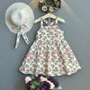 LZH Vestidos de verano para niñas Sin mangas Estilo de vacaciones Ropa para niños Falda de tirantes de flores para niños 2021 Nuevo vestido de bebé Q0716