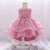 Neonati bianchi infantili Bambini Bambini Ballerina Abiti Abiti Neonato Battesimo Battesimo Vestiti Principessa Pizzo 1 ° anno Abito di compleanno G1129