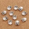 Alloy Owl Bird Charm Loose Pärlor 9.9x8mm Tibetanska Silver Spacers Smycken Resultat L709 300pcs / Lot