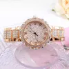 Relógios de pulso Luxo Wemen's Stainless Steel Business Watch Set Set Rose Gold Belt Belt Bracelet Watches for Woman Ladies Rel