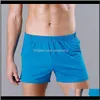 Vêtements pour hommes Livraison directe 2021 Casual Hommes Coton Boxers Shorts Poche solide Poche de taille moyenne Sous-vêtements Mans Arrow Pantalon Sous-vêtements masculins M-XXL