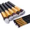 10 st Makeup Borstar set Professional Powder Foundation Ögonskugga Make Up Brush Kosmetika Mjukt syntetiskt hår