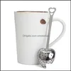 Teawares Kök, Matsal Bar Hem GardenHeart Form Rostfritt Stål Strålare Sier Tea Leaf Herbal Filter Infuser Spoon Strainer Praktisk