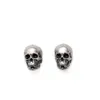 Skeleton Stud Earrings For Women Men Jewelry Halloween Ear Post Antique Silver Color Skull 1 Pair