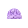 Newborn Turban Cap Ear knot Baby Hat Bow Kids Hood Plain India Hats Children Hair Accessory Candy Colors Headbands Fashion WMQ1253