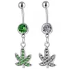 YYJFF D0390 Leaf Belly Navel Button Ring Mix Colors