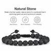 Браслет из натурального камня 8 мм Tiger Eye Braclets Black Lava Stones Регулируемые шарики Yoga Energy Mens Bangle дружбы